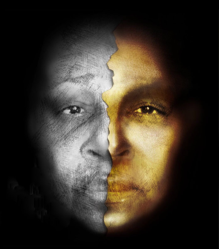 "Face," photomontage, 13.5 x 14.75 inches (framed) | $675, by #Gullah, #Techspressionist artist, Verneda Lights, © 2017. 