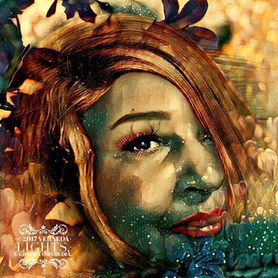 10. "Gullah Me: Becky," by Verneda Lights. (2017). Digital photography, digital painting, photomontage. 8 x 8 in.
